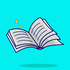 Open Book Cartoon Illustration 