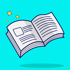 Open Book Cartoon Illustration 