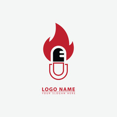 modern hot podcast logo icon.