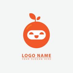 Obraz premium modern robot orange logo icon.