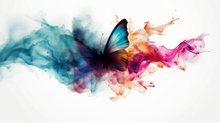 Multicolored Smoky Butterfly background. Generative ai.