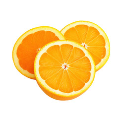 Fototapeta na wymiar Sliced orange fruit isolated on transparent background, created with generative AI