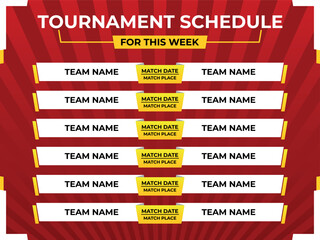 Match schedule for this week