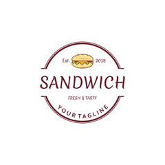 Sandwich Logo Template with Vector Concept