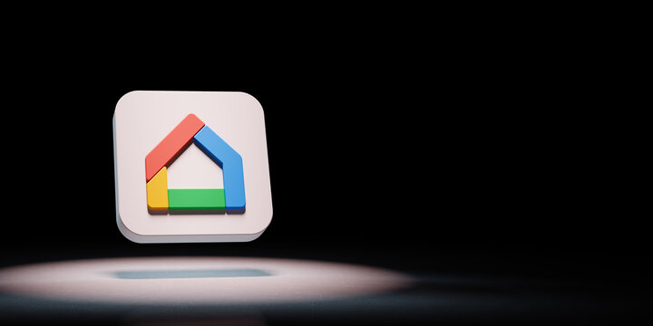 Google Home App Icon Spotlighted on Black Background