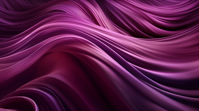 Purple Silk Waves Background. Generative ai.