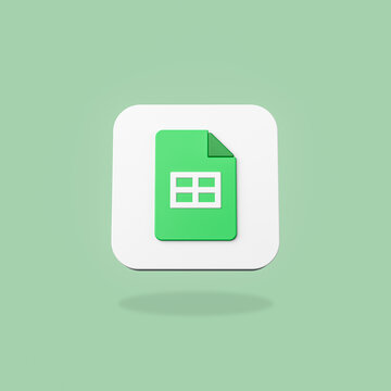 Google Sheets App Icon on Flat Green Background