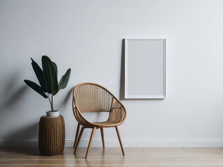 Empty picture frame mockup
