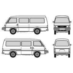 outline of van, minibus part 173