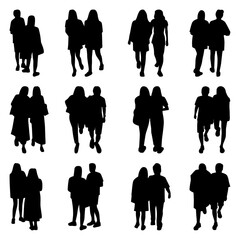Vector Collection Set of Socialite People Silhouettes 
