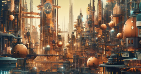 city of the future created with Generative AI technology