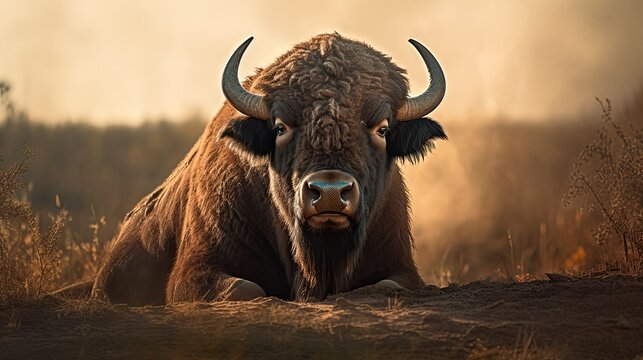 Buffalo in the wild portrait picture 