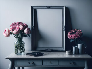 Empty picture frame mockup