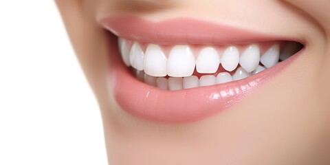 Obraz premium AI Generated. AI Generative. Perfect shite teeth beautiful girl smile. Dantist health care promotion. Graphic Art
