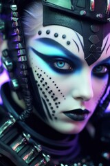 Cybergoth Enigma: Fashion Model Embodying the Cybergoth Aesthetic, Generative AI