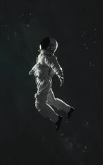 3D illustration of astronaut flying in space. 5K realistic science fiction art. Elements of image provided by Nasa - 609426341