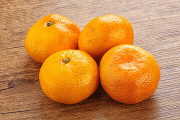 Fresh ripe juicy yellow mandarin