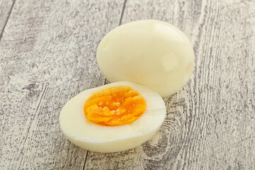 Boiled chicken egg for breakfast