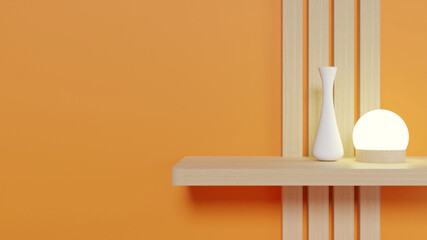 interior shelf with wall 3d background