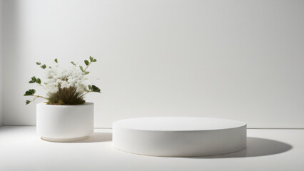 white vase with flowers
