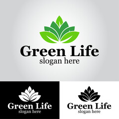 Green Life Business Logo Design Template