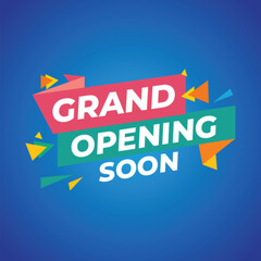 Naklejka na ściany i meble Grand opening banner template. Advertising design for social network vector illustration. Template for retail promotion and announcement. Online shopping and marketing flyer with megaphone in hand