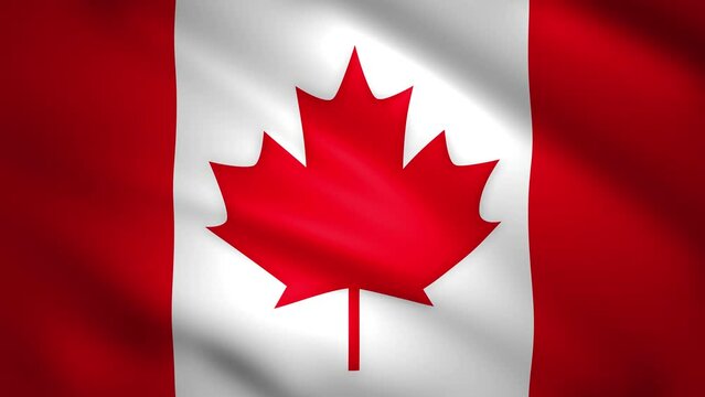 Canada flag moves in the wind