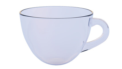 Glass of coffee and tea cup isolated on white background