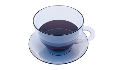 Obraz premium Glass of coffee and tea cup isolated on white background