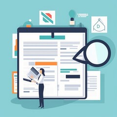 Tax form. Accounting. Analysis. Audit. Form check. Business illustration, Generative AI