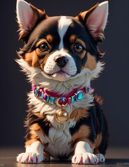 A cute little dog with necklace