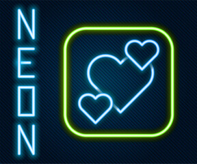 Glowing neon line Heart icon isolated on black background. Romantic symbol linked, join, passion and wedding. Happy Valentines day. Colorful outline concept. Vector