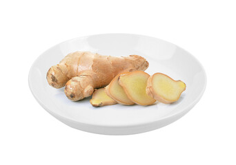 ginger in plate on transparent png