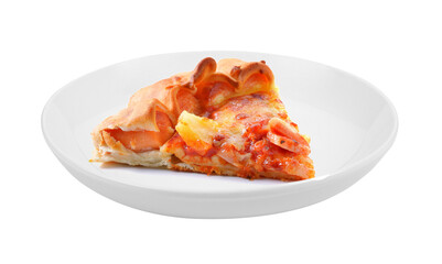 pizza in plate on transparent png
