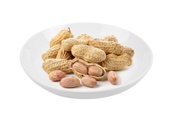 peanut in plate on transparent png