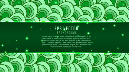 Green doodle decorative floral design frame with space for text in center. Black and white image in adult colouring books style