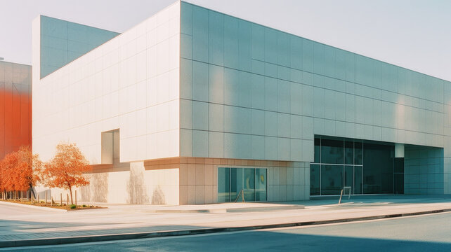modern architecture with glass facades created with Generative AI technology