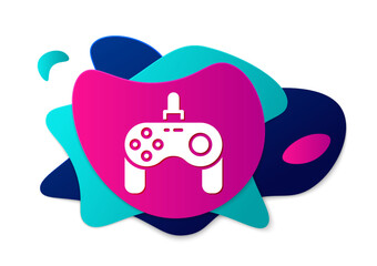 Color Gamepad icon isolated on white background. Game controller. Abstract banner with liquid shapes. Vector