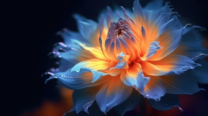 Luminescent glowing flower blossom, generative AI