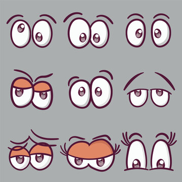 Set Cartoon Eye In Vector High quality original trendy vector ,set of cartoon eyes 