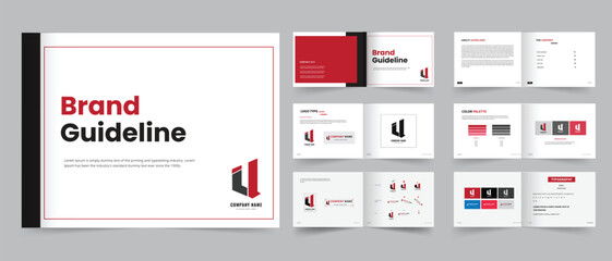 Professional Brand guideline design template, brand guideline design - obrazy, fototapety, plakaty