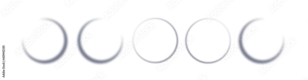 Wall mural realistic round shadow with soft edges. gray round shadows isolated on transparent background.