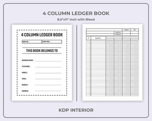 4 Column Ledger Book KDP Interior