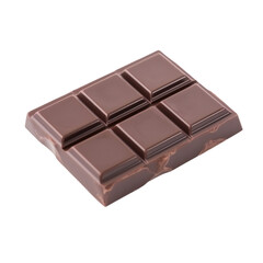 Fototapeta premium A piece of chocolate cut out on transparent background, Generative AI