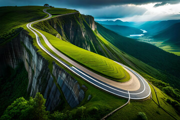 winding road in the mountains
