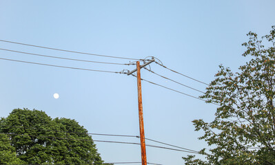 power lines and telecom lines symbolize connectivity, communication, and the flow of energy and...