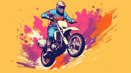 Fototapeta na wymiar a person on a motorcycle. Generative AI Art.