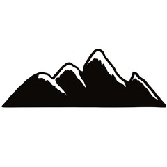 Fototapeta na wymiar high mountain line drawings, rocky mountains and snowy mountains