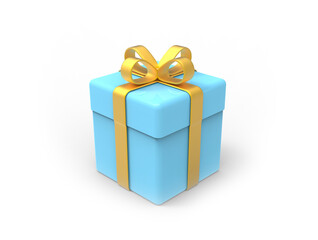 3D illustration of gift box on white background 