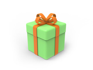 3D illustration of gift box on white background 